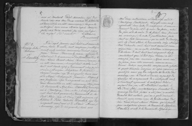 MONDEVILLE. Naissances, mariages, décès : registre d'état civil (1861-1875). 