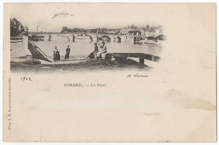 CORBEIL-ESSONNES. - Le pont, LG, 1902, 5 c, ad. 