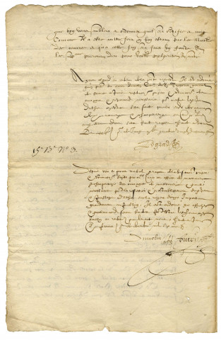 Famille VIOLE (1510 - 1628). - Procédures, dossiers classés par matières : travaux (1597 - 1621).