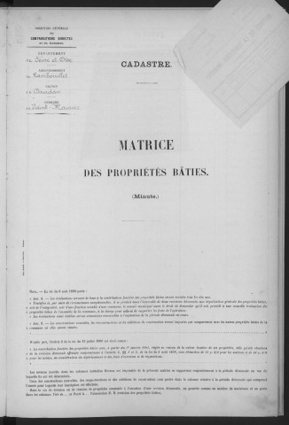 SAINT-MAURICE-MONTCOURONNE. - Matrice des propriétés bâties [cadastre rénové en 1934]. 