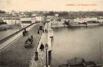 Corbeil-Essonnes.- Quai de la Pêcherie et le pont sur la Seine, carte postale [1904-1910]