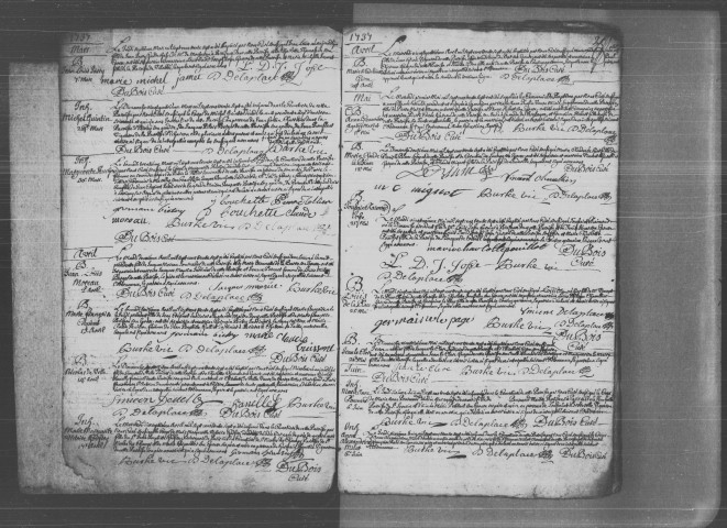VERT-LE-GRAND. Paroisse Saint-Germain : Baptêmes, mariages, sépultures : registre paroissial (1737-1747). 