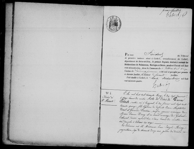 VILLIERS-SUR-ORGE. Naissances, mariages, décès : registre d'état civil (1865-1882). 