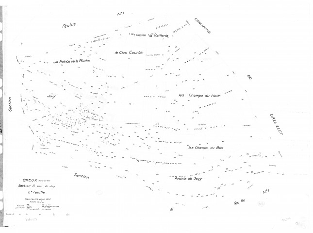 BREUX-JOUY .- Cadastre révisé pour 1932 : plan de la section A Jouy 2ème feuille , [1 plan]. 