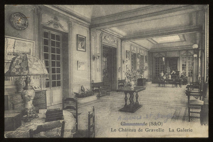 AUVERS-SAINT-GEORGES. - Le château de Gravelle. La galerie. Edition Bourguenon, collection artistique Rameau. 