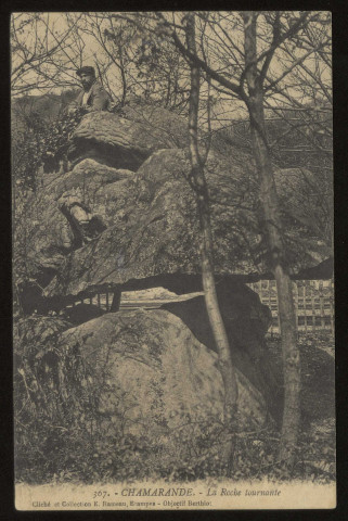 CHAMARANDE. - La roche tournante. Cliché et collection E. Rameau, Etampes, 1913, 1 timbre à 5 centimes, 7 lignes. 