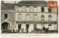 BRIIS-SOUS-FORGES. - Hôtel restaurant Mandra. Place de la Mairie (Editeur Roisin, 1913, timbre à 10 centimes) 