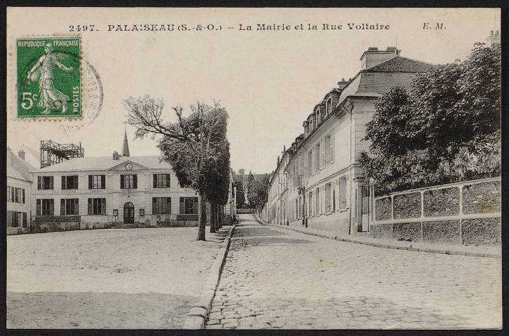 Palaiseau.- La mairie et la rue Voltaire [1907-1920]. 