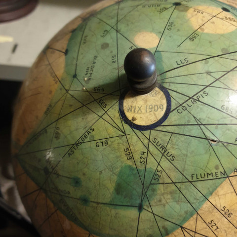 globe de la planète Mars de Lowell (métal, H.38 cm)