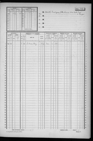 BOUVILLE. - Matrice des propriétés non bâties : folios 1287 à la fin [cadastre rénové en 1955]. 