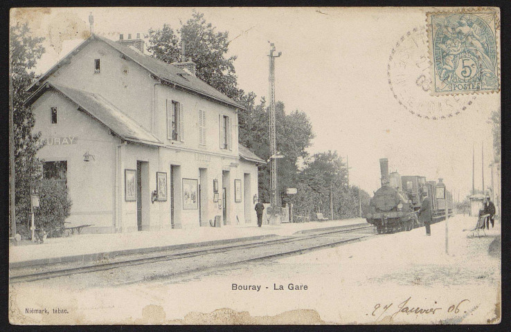 Bouray-sur-Juine.- La gare (27 janvier 1906). 