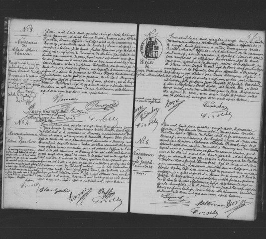 BRUNOY. Naissances, mariages, décès : registre d'état civil (1883-1887). 