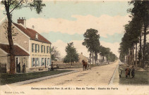 BOISSY-SOUS-SAINT-YON. - Bas de Torfou. Route de Paris, Poirier, 14 lignes, coloriée. 