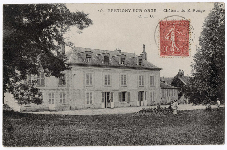 BRETIGNY-SUR-ORGE. - Château du K Rouge, CLC, 1908, 10 lignes, 10 c, ad. 