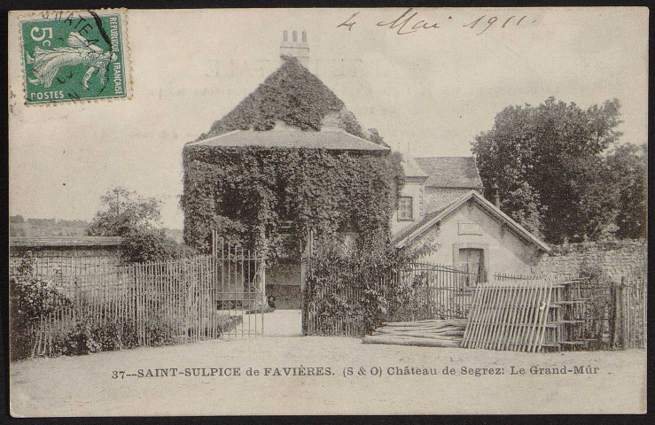 SAINT-SULPICE-DE-FAVIERES.- Château de Segrez (4 mai 1911).
