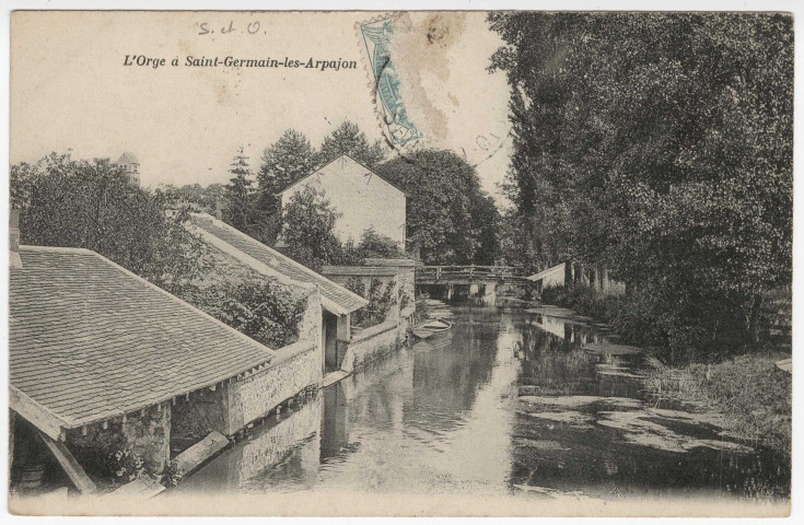 SAINT-GERMAIN-LES-ARPAJON. - L'Orge à Saint-Germain-lès-Arpajon [Editeur Bourdier, 1906]. 