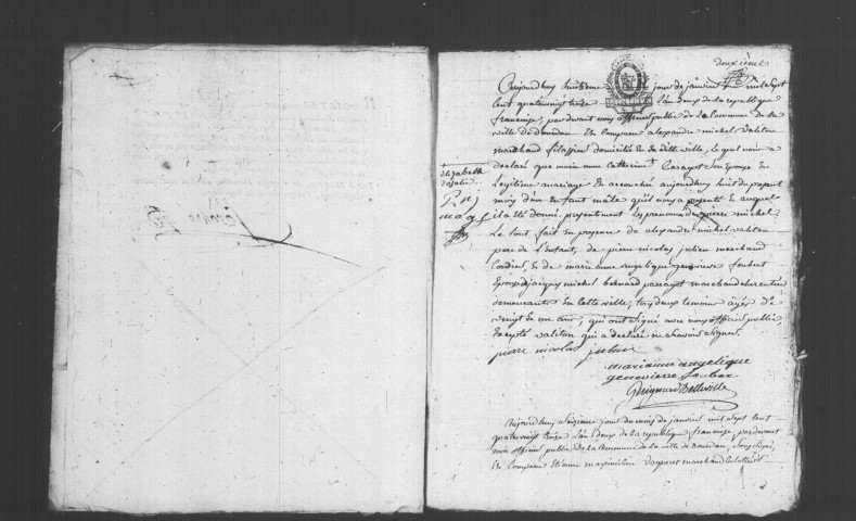 DOURDAN. Naissances, mariages, décès : registre d'état civil (1793). 