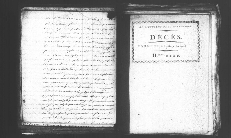 FLEURY-MEROGIS. (Plessis-le-Comte). Paroisse Saint-Rédempteur : Baptêmes, mariages, sépultures : registre paroissial ; naissances, mariages, décès (1787-an VI). 