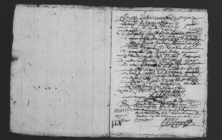 VILLE-DU-BOIS (LA). Paroisse Saint-Fiacre : Baptêmes, mariages, sépultures : registre paroissial (1744-1754). 