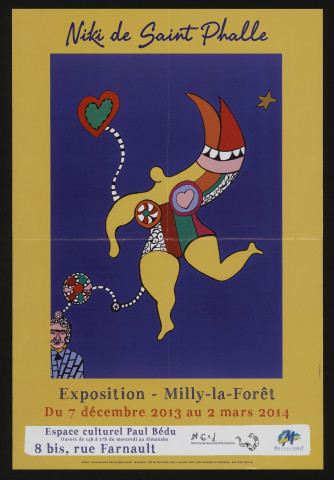 MILLY-LA-FORET. - Niki de Saint Phalle, exposition du 7 décembre 2013 au 2 mars 2014. 
