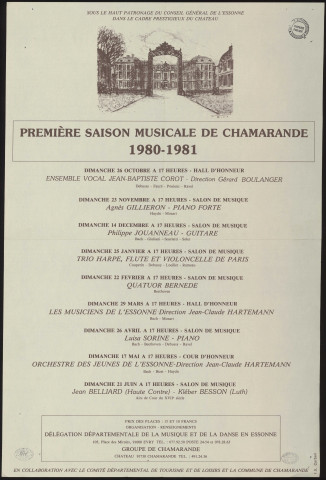 CHAMARANDE.- Première saison musicale de Chamarande, saison 1980-1981, Château de Chamarande, [1980]. 