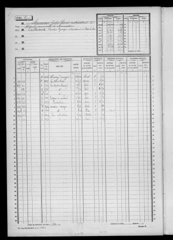 GRANGES-LE-ROI (LES). - Matrice des propriétés non bâties : folios 1 à 492 [cadastre rénové en 1942]. 