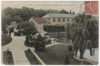IGNY. - Etablissement Saint-Nicolas. Ecole d'horticulture, jardins et bâtiments. Martinez (1905), 4 mots, 10 c, ad, coloriée. 