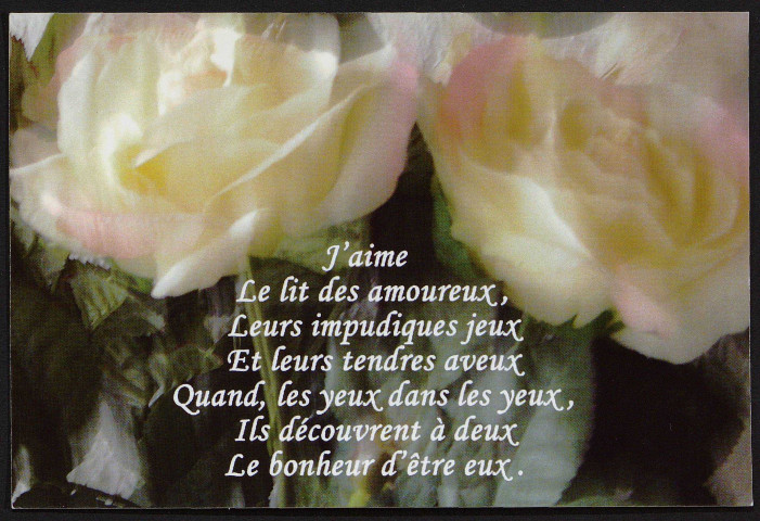 La vie au cœur des mots. J'aime le lit des amoureux, poésie d'Anne Jacquemart et photo de Jean-Luc Pion, 2008.
