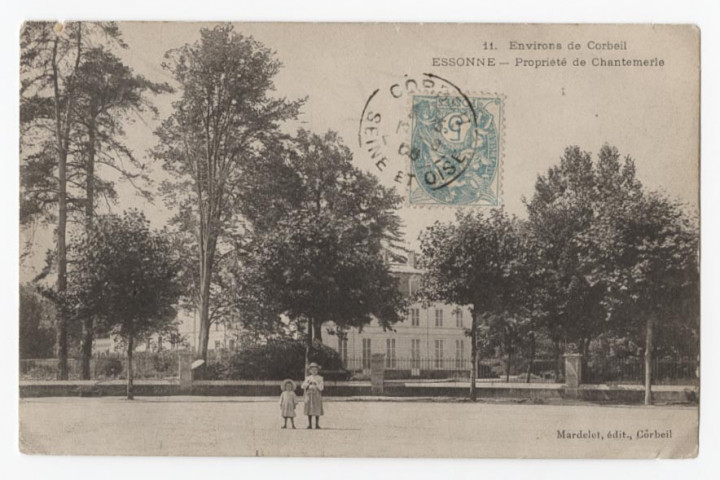 ESSONNES. - Château de Chantemerle, [industrie textile], Mardelet, 1908, 1 mot, 5 c, ad. 