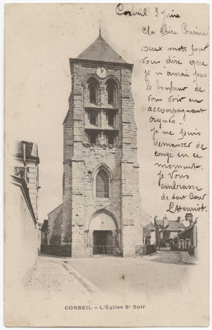 CORBEIL-ESSONNES. - Eglise Saint-Spire, 1903, 17 lignes, 10 c, ad. 