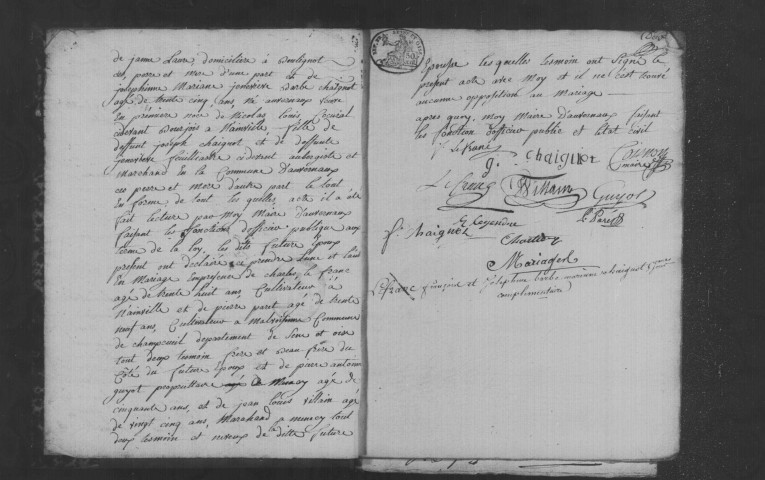 AUVERNAUX. Naissances, mariages, décès : registre d'état civil (an XII-1818). 
