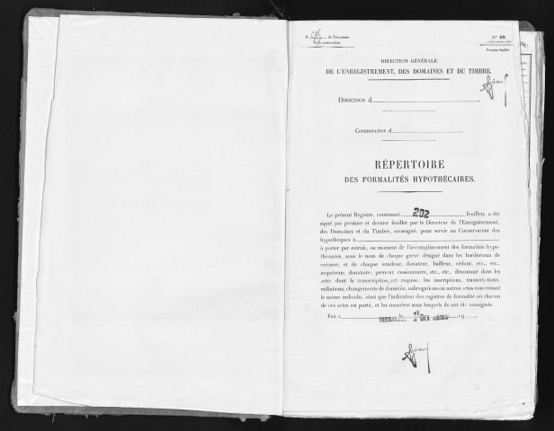 Conservation des hypothèques de CORBEIL. - Répertoire des formalités hypothécaires, volume n° 595 : A-Z (registre ouvert en 1937). 