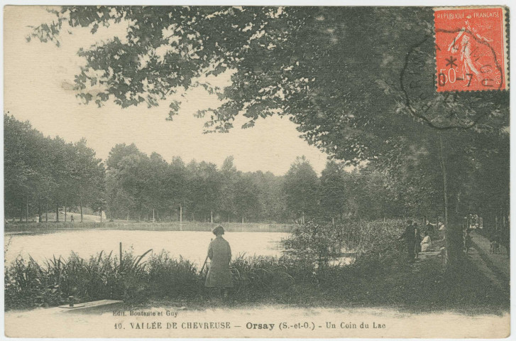 ORSAY. - Un coin du lac. Edition Boutoute, 1921, 1 timbre à 50 centimes. 