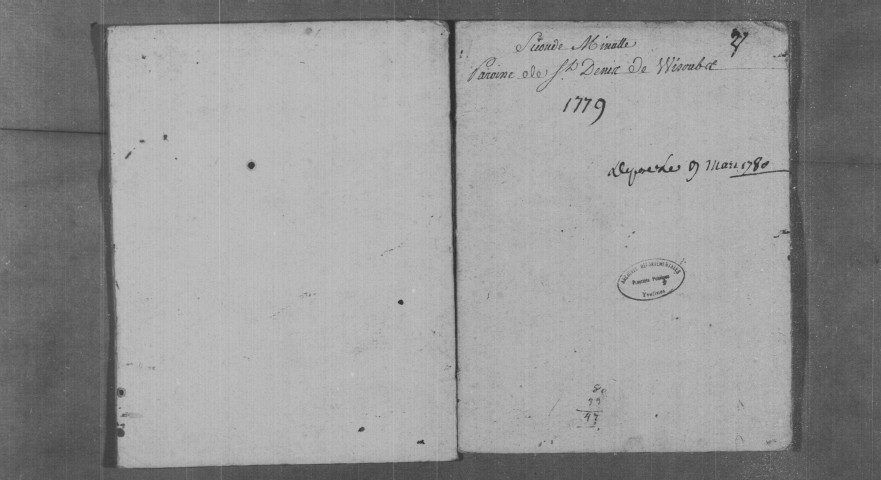 WISSOUS. Paroisse Saint-Denis : Baptêmes, mariages, sépultures : registre paroissial (1779-1789). 