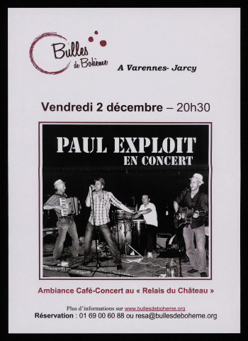 VARENNES-JARCY.- Ambiance café-concert au Relais du château : Paul Exploit en concert, 2 décembre 2011. 