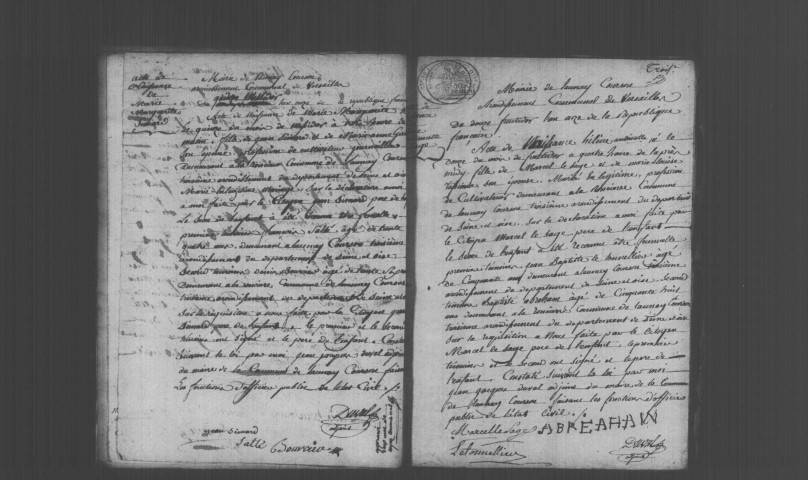 COURSON-MONTELOUP. Naissances, mariages, décès : registre d'état civil (an XI-1817). 