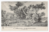 CORBEIL-ESSONNES. - Corbeil - Vue des environs de Corbeil, d'après une lithographie de Le Sueur, 1775. Edition Seine-et-Oise artistique et pittoresque, collection Paul Allorge. 