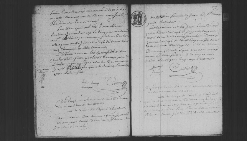 BOUTERVILLIERS. Naissances, mariages, décès : registre d'état civil (1831-1860). 