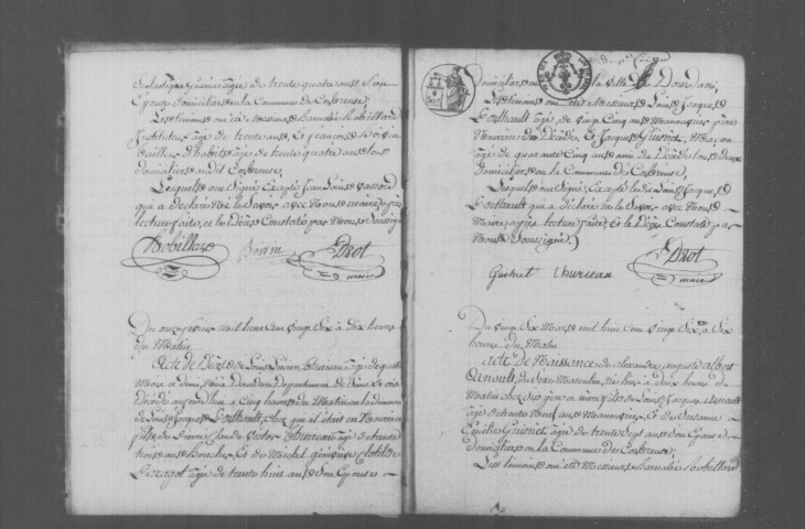 CORBREUSE. Naissances, mariages, décès : registre d'état civil (1826-1834). 