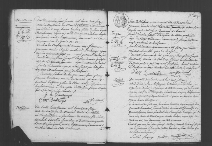 VERRIERES-LE-BUISSON. Naissances, mariages, décès : registre d'état civil (1816-1829). 