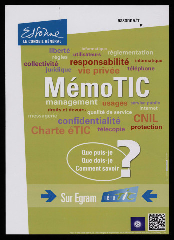 Essonne [Département]. - MémoTIC sur EGRAM. Que puis-je, que dois-je, comment savoir ? (2011). 