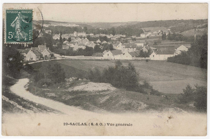 SACLAS. - Vue générale [Editeur Royer, 1909, timbre à 5 centimes]. 