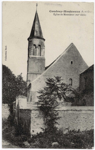 COUDRAY-MONTCEAUX (LE). - Eglise de Montceaux (XIIème siècle), beck, 2 mots, 5 c, ad. 
