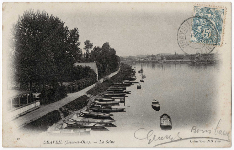 DRAVEIL. - La Seine. ND (1904), 5 c, ad. 