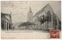 LE VAL-SAINT-GERMAIN. - Environs de Dourdan, église [1906, timbre à 10 centimes]. 