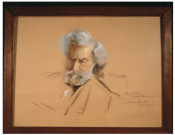 dessin sous-verre : portrait de Camille Flammarion