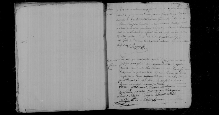 AUTHON-LA-PLAINE. Paroisse Saint-Aubin. - Baptêmes, mariages, sépultures : registre paroissial ; naissances, mariages, décès : registre d'état civil (1786-an V). 