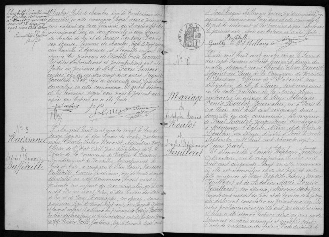 VERRIERES-LE-BUISSON. Naissances, mariages, décès : registre d'état civil (1880-1886). 
