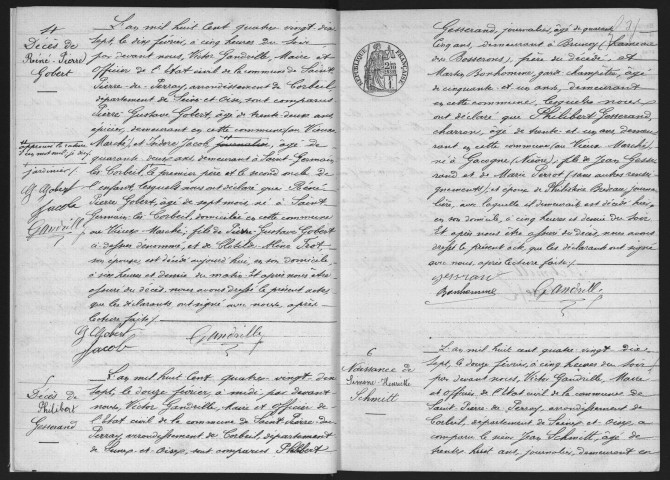 SAINT-PIERRE-DU-PERRAY.- Naissances, mariages, décès : registre d'état civil (1897-1904). 
