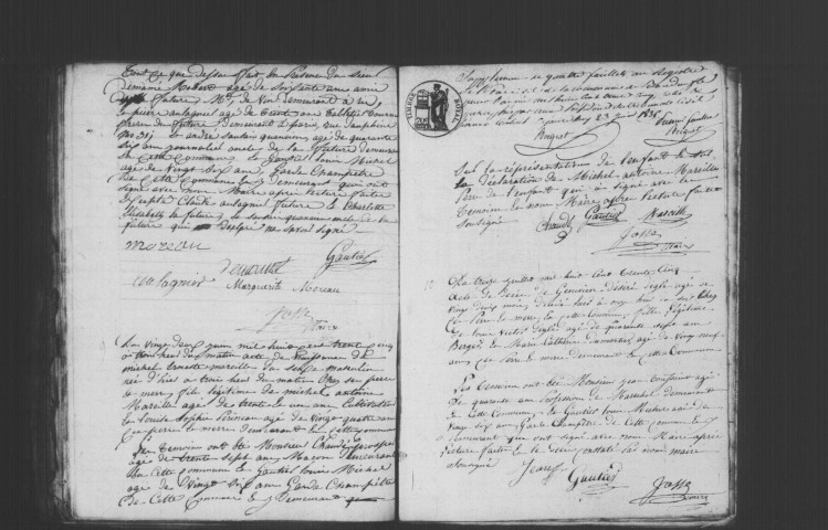 BONDOUFLE. Naissances, mariages, décès : registre d'état civil (1824-1851). 